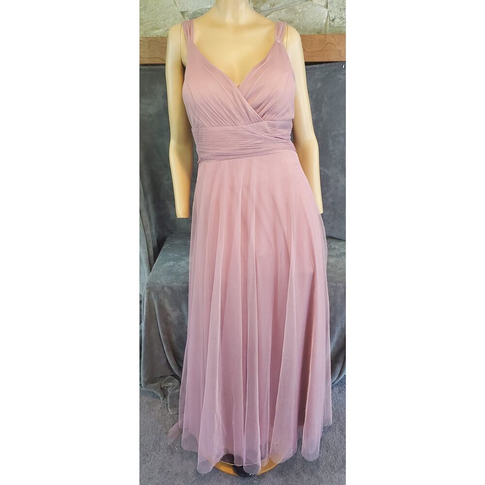 Ever Pretty Mauve Blush Pink Tule Full Length Gown 0XL